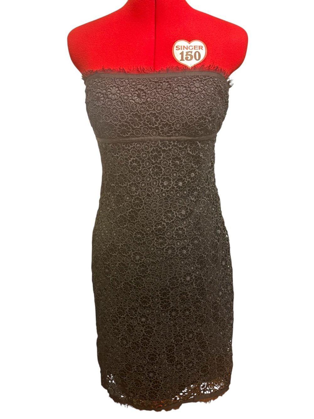 Tocca Lace Overlay Little Black Dress
